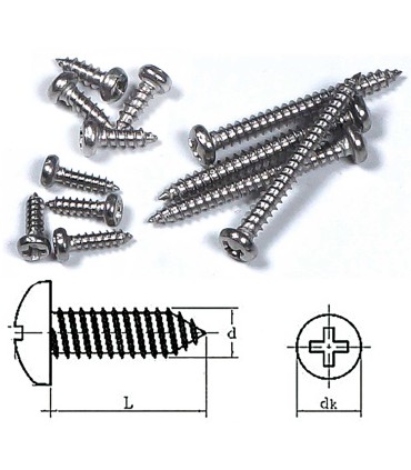 Lot de 250 vis pour paroi arrière ASSY, CS en acier galvanisé, RW, Tête  plate, 4 x 30 filetage complet