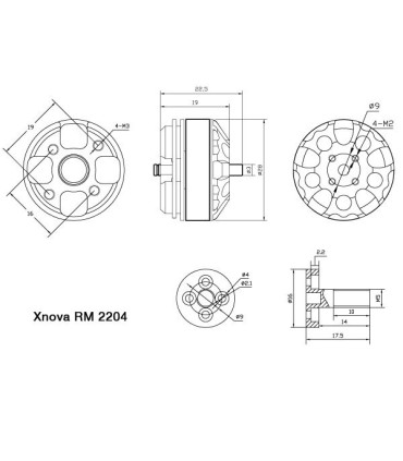 Xnova 2204-2300KV combo 4 motori