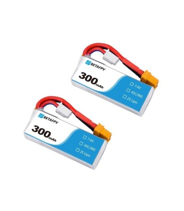 Las Baterías de Lipo 2S 300mAh Beta FPV (para 2)