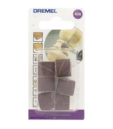 Set van 6 DREMEL Schuurbanden 408 (Diameter 13mm, korrel 60, Voor Dremel multifunctioneel gereedschap)