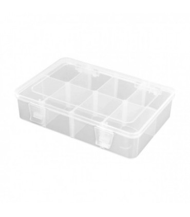 Caja de almacenamiento 8 compartimentos 187x126x43mm