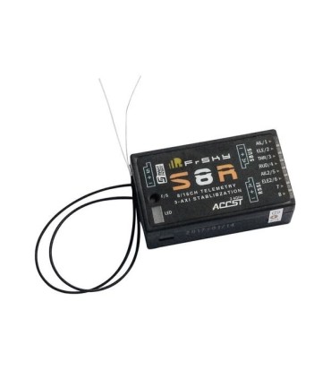 Receptor de 8 vías S8R EU con giroscopio de 3 ejes y S-BUS FRSKY